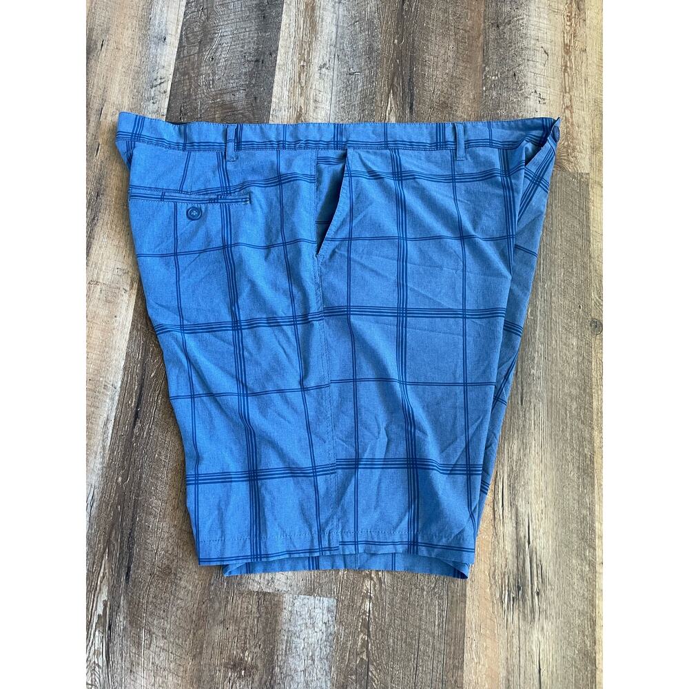 Ocean Pacific OP Flex men’s blue plaid swim board shorts 46